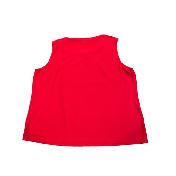 Tahari Women's Sleevless Top Pleat Neck Size 2x Red - Picture 4 of 6